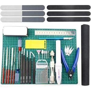 Professional 33 PCS Model Tools Kit Modeler Basic Tools Craft Set Hobby Building Tools Kit for Gundam Car Model Building Repairing and Fixing (J)