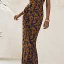 BTFBM Women Spring Dresses 2025 Elegant Wedding Guest Dresses Bodycon Tube Maxi Dress Split Floral Cocktail Dress (Black, XL)