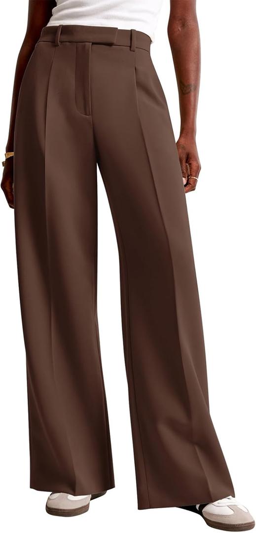 NIMIN Women Wide Leg Pants High Waisted Business Casual Work Trousers Dressy Pants with Pockets, Medium