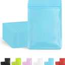 100 Pack Resealable Packaging Bags for Small Business Double-Sided Color Smell Proof Bags for Food Storage Flat Bags (Blue, 5.5" x 7.8")