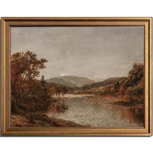 KBKBART Framed Vintage Wall Art for Living Room, Retro Watercolor Autumn Landscape Oil Painting, Rustic Farmhouse Bedroom Decor Canvas Wall Art, Vintage Art Fall Wall Decor (16"x24")