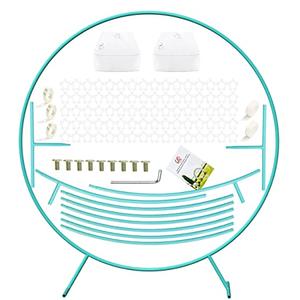 LANGXUN Large Size Metal Round Balloon Arch kit Decoration, for Wedding Birthday Party Decoration, Graduation Decorations and Baby Shower Photo Background (6ft - Blue)