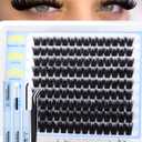 Wispy Lash Clusters Kit Fluffy Eyelash Clusters Kit Spiky Lash Extension Kit Volume Cluster Eyelash Extensions DIY Salon Look, 12-18 mm, 126Pcs