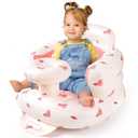Inflatable Baby Seat for Babies 3-36 Months, Baby Chair with Tray & Built in Air Pump, Blow Up Floor Baby Seat with Back Support, Baby Chair Sit Me Up for Home, Travel (Bunny with Tray)