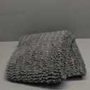 Grandaily Chenille Striped Bathroom Rugs 59x24, Extra Thick and Absorbent Bath Mats, Non-Slip Soft Plush Shaggy Shower Carpet, Machine Wash Dry, Bath Rug for Bathroom, Dark Gray