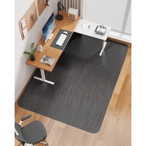 Blvornl Ultra Large Office Chair Mat for Hardwood Floor, Rolling Chair Mat for Hard Wood, Large Anti-Slip Hard Floor Protector, Heavy Duty Computer Desk Rug for Office and Home 47.2"*60" Black
