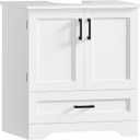 TEENFON 24" Pedestal Sink Storage Cabinet with 2 Doors & 1 Drawer, 13.2"Dx23.6"Wx25.6"H