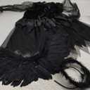 Halloween Fallen Angel Dress for Girls Cosplay Dress Dark Angel Costume with Headband and Wings (12-14 Years)