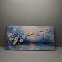 Canvas Wall Art Decor Vintage Coastal Wall Art Decorations White Flower Wall Art Prints Wall Art Pictures for Living Room Canvas Art Wall Decor Sunset Artwork for Walls Bedroom Office Decor 20" X 40"