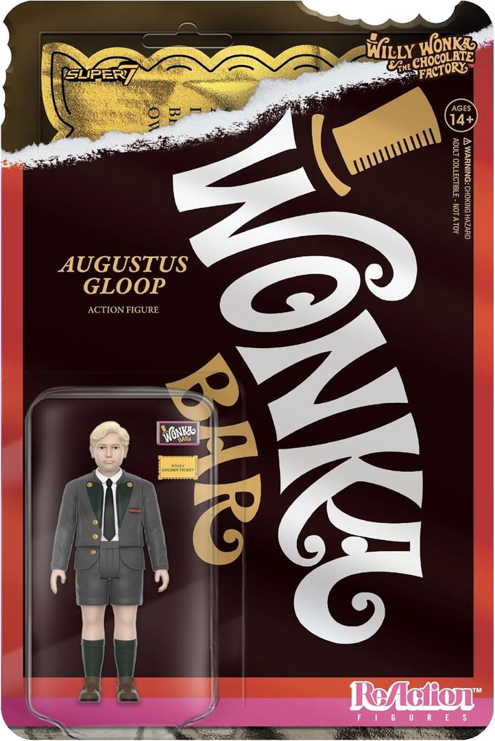 Super7 Willy Wonka and The Chocolate Factory Augustus Gloop - 3.75" Action Figure with Accessories Classic Movie Collectibles and Retro Toys