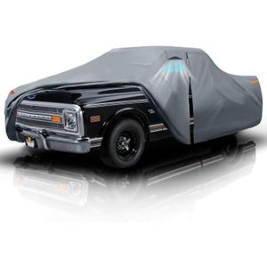 Chevy C10 Truck Cover Custom Fit 1960-1995 Regular/Extended/Crew Cab LB(6.4'-8.5') with Door Zipper, 10 Layer Pickup Truck Cover Waterproof All Weather, Car Tarp for Wind Dust Sun etc Protection.