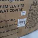 HChengkikz Nappa Leather Car Seat Covers Front Seats, Gray Car seat Protector, Waterproof Car Seat Cushion, Universal Automotive Seat Covers Fit for SUV Truck Pick-up Sedan and Most Cars