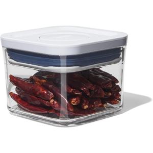 OXO Good Grips POP Container - Airtight Food Storage - Small Square Mini 0.4 Qt Ideal for Baking Powder, Spices, Dried Herbs and Chiles