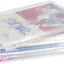 FUIJOL Photo Storage Box 11.5x8.5 Inch, 4 Pcs Portable Board Game Storage Container, A4 Paper Storage Box, Craft and File Organizer for Home/Office (8.5 * 11.5inch-4pcs)