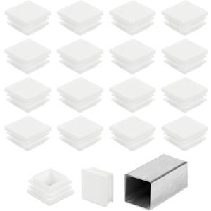 uxcell 1 1/4" (32mm) Square Tubing End Caps, 32 Pcs Plastic Hole Plugs Insert End Cap for Metal Tubing Post Chair Leg Table Bookshelves Furniture, White