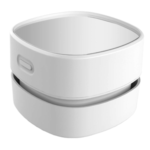 ODISTAR Desktop Vacuum Cleaner, Mini Table dust Sweeper Energy Saving,High Endurance up to 90 mins,Cordless&360 Rotatable Design for Keyboard/Home/School/Office(White AA Battery)