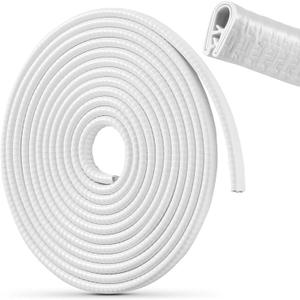 Car Door Edge Guards 32Ft(10M) Universal Rubber U Shape Edge Trim Car Door Protector Edge Guards Rubber Seal Protector for Most Car Rucks SUV Installation, No Glue Required, White