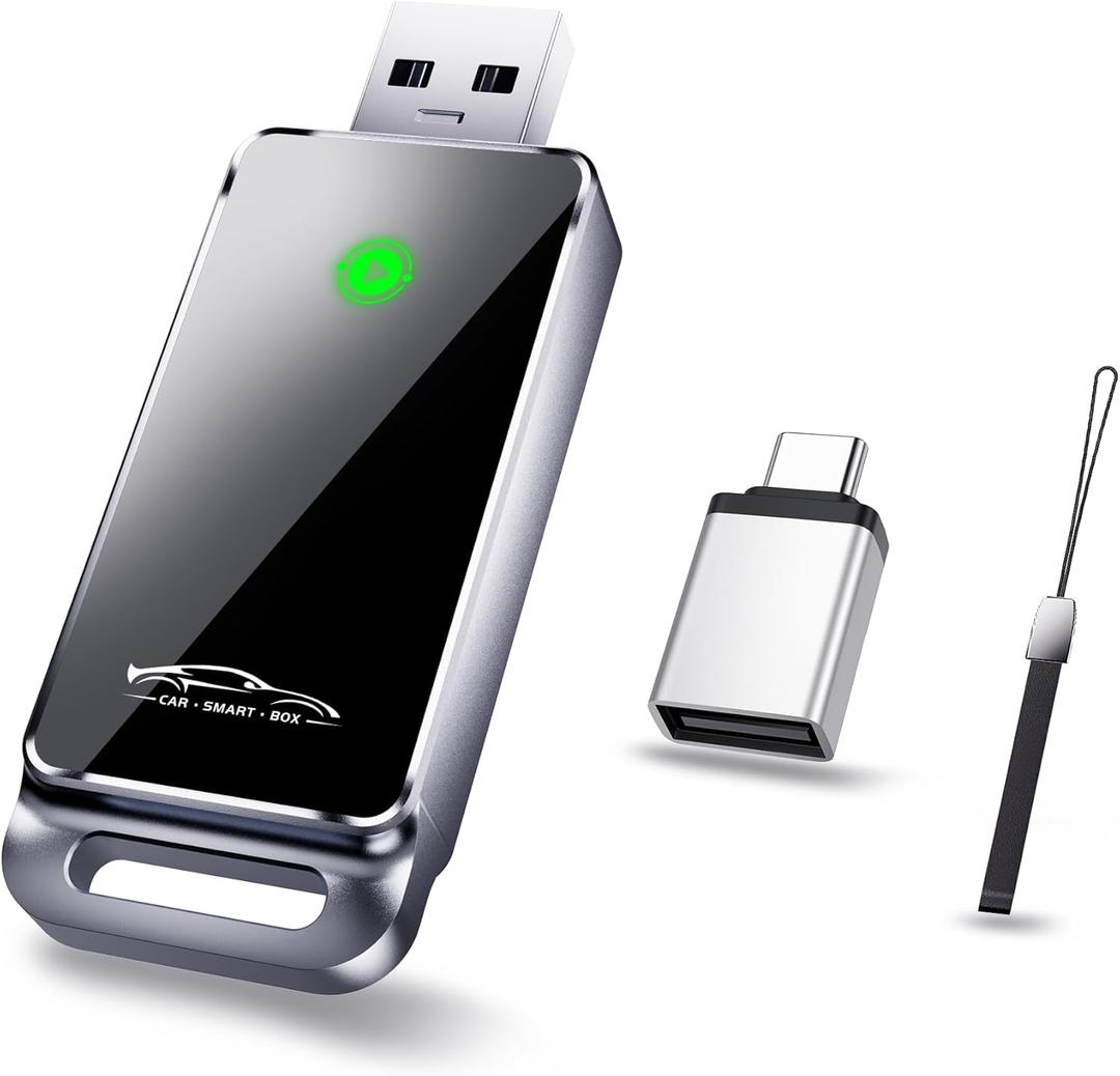 vnilrgle Wireless CarPlay Adapter 2024 Upgrade, Plug and Play, No Latency, Converts Factory Wired to Wireless, Compatible with iPhone 6+ and 2015+ Cars, Bluetooth 2.4GHz and Wi-Fi 2.4+5.8GHz