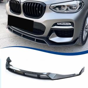 Carbon Fiber Pattern Front Lip Compatible with BMW (2018-2021) X3 G01 (2019-2021) X4 G02 M-Sport Model ABS Bumper Air Splitter