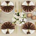 RUDONG M 100 Pcs Chocolate Brown Satin Napkins and Napkin Rings Set, 17 x 17 Inch Square Cloth Napkins Set of 50, Silky Soft Table Napkins Bulk for Weddings, Banquet, Parties Dinner Decoration