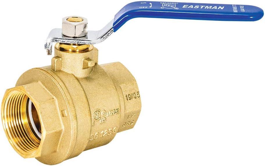 Eastman 1-1/2 Inch IPS Heavy Duty Full Port Ball Valve, Brass Plumbing Fitting, 20053LF