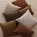 Foindtower Set of 2 Decorative Textured Burlap Linen Throw Pillow Covers Farmhouse Boho Lumbar Cushion Cover Solid Accent Pillowcase for Couch Sofa Bed Living Room Home Decor,1220 Inch,Golden Brown