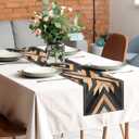 Western Table Runner 13x71 Inch Boho Aztec Table Runners Wooden Farmhouse Table Decorations Rustic Coffee Dresser Scarf for Home Kitchen Dining Room Party (13"x71", Black Wooden)