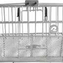 Retrospec Apollo Detachable Front Bike Basket Steel Half-Mesh with Integrated Detachable Hooks and Built-In Handle, Easy Assembly and Portability for Bicycles, One Size, Silver