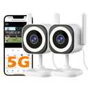GUOANVSION 5G Outdoor/Indoor Security Camera,3MP Baby Monitor Cameras for Bedroom/Elder/Dog/Pet Camera,IP66 Waterproof, Night Vision, Motion Detection, Alarm Siren, Two-Way Talk, SD/Cloud - Pack of 2
