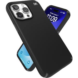 Speck iPhone 15 Pro Max Case - Built for MagSafe, Drop Protection - Scratch Resistant, Soft Touch, 6.7 Inch Phone Case - Presidio2 Pro Black/Slate Grey/White