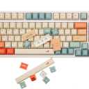 GK GAMAKAY 145 Keys Summer Love Theme Keycaps Set, Cherry Profile PBT Dye-Sub Double-Shot Keycap Set Suitable for LK67 TK75 /87/98/104/108 ANSI Layout Mechanical Gaming Keyboard (Orange)