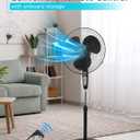 BLACK+DECKER 18" Oscillating Pedestal Fan with Remote, BDSF18MB, Black | Oscillating Pedestal Fan with Remote, 90-Degree Oscillation, 3 Speed Settings, Adjustable Height, Timer, 30-Degree Tilt