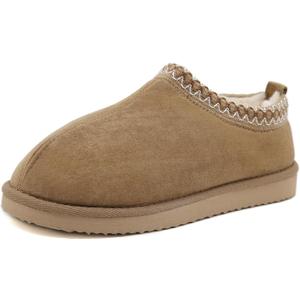 SMajong Women's Slippers Mens Platform Mini Boots Fuzzy House Slipper Fur Fleece Winter Home Shoes Indoor and Outdoor (Beige)