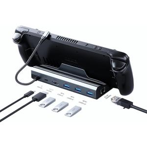 Docking Station for Steam Deck/ROG Ally/Legion Go, The 6 in 1 Steam Deck Dock. 1000Mbps Ethernet, 3.0 PD 100W Fast Charging, HDMI 2.0 4K@60Hz and 3 USB 3.0 Port Steam Deck OLED Dock