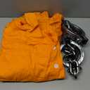 ReneeCho Orange Prisoner Jumpsuit Jailbird Costume Men Adult Halloween Inmate Onesie