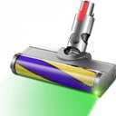 Updated Dust Detect Vacuum Attachments for Dyson V15 V11 V10 V8 V7 Cleaner, Hardwood Floor Head Soft Roller Brush Replacement Accessories Part with Optical Green Light–Enhanced Power, Speed, Lifespan