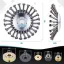 2026 Upgraded 6 Inch Indestructible Steel Wire Weed Trimmer Wheel, Heavy-Duty Weedeater Head with Universal Adapter Kit, Narrow Space Weed Moss Rust Removal for Weed Eater/Weed Wacker