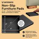 CasterMaster Square Rubber Caster Cups 4 Inch - Non Slip Furniture Pads for Hardwood Floors - Heavy Duty Bed Stoppers, Sofa Leg Protectors & Chair Feet Covers, Black 4 Pack