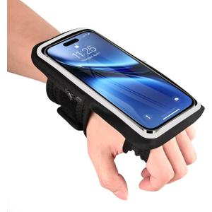 Wristbands Phone Holder for Running, Forearm Running Armbands for iPhone 16/15 Pro/14 Plus/13/11/XR/XS, Galaxy S24/S10, Supports Thick Phone Cases, Fits Up to 6.9'' Phones (Black-03)