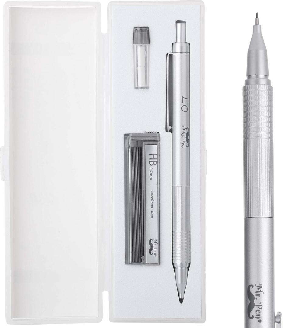Mr. Pen - 0.7mm Mechanical Pencil with Case, Metal Drawing Pencils