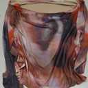 RoseSeek Women's Off Shoulder Tie Dye Mesh T Shirt Long Sleeve Asymmetrical Hem Ruched Fitted Tee Tops Mix Red 4X-Large