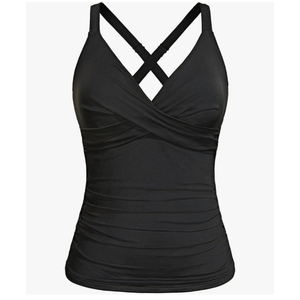 Women Underwire Tankini Top Only - Twist Front V Neck Bathing Suit Swim Top Tummy Control Cross Swimsuit 2026, Size M