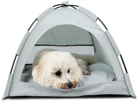 ZQOZQO Pet Teepee Tent for Dogs & Cats, Portable Cat Teepee Tent with Thick Cushion Dog House Indoor Removable and Washable