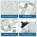 SUNWINGS 10-Sheet Peel and Stick Backsplash Coin Waterjet Tile, 11.2" x 11.2" Green Marble Looks Self Adhesive Wall Tile Stick on Backsplash for Kitchen, Bathroom, Fireplace, Shower