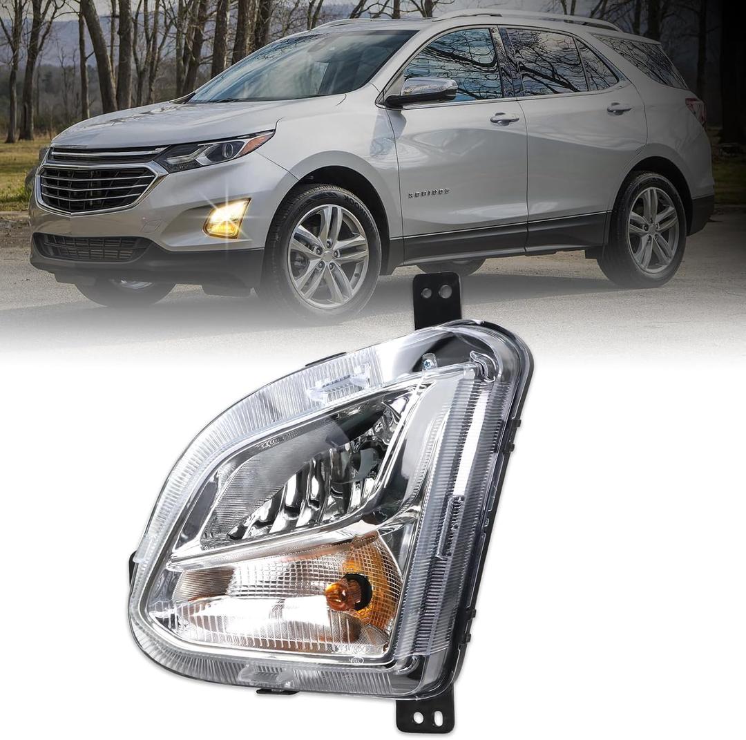 Left Driver Side Fog Lights Signal Assembly Compatible With 2018 2019 2020 2021 Chevy Equinox Bumper Lamp Fog Light Replace#85161291