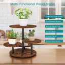 4 Tier Round Cupcake Tower Stand for 50 Cupcakes, 360° Rotating Wood Cake Stand with Tiered Trays, Farmhouse Cookie Stand for Dessert Table Display for Wedding Birthday Baby Shower Tea Party