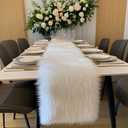 Table Runner,Christmas Fur Table Runner for Party Birthday Friendsgiving Wedding Dinning White Table Runners,Faux Fur Runner for Table(White, 12x48 Inch)