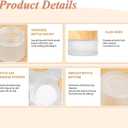 10Packs 10Grams/ML Comestic Frosted Jars Empty Cream Jars Refillable Sample Jars Glass Jar Box Pot with Woodlike Lids and Liners for Lip Balm Eye Cream Makeup Lotion