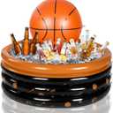 Bencailor Inflatable Cooler Inflatable Football Drink Cooler Toss Game Party Decoration Rugby Basketball Baseball Blow up PVC Ice Serving Bar for Sport Party Supplies Game Day Beer(Orange,Basketball)