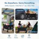 Collapsible Foldable Wagon with Wheels Heavy Duty Folding Wagons Carts 360LBS Weight Capacity Portable All Terrain Utility Wagon Cart for Groceries Sports Garden Shopping Camping Beach